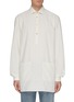 Main View - Click To Enlarge - GUCCI - Patch pocket stripe oversized half-button placket shirt