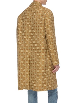 Back View - Click To Enlarge - GUCCI - GG logo embroidered knit nightgown coat