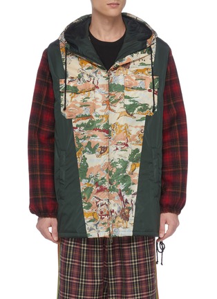 Main View - Click To Enlarge - GUCCI - 'Eco' print check plaid panelled parka