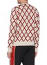 Back View - Click To Enlarge - GUCCI - GG checkerboard belt jacquard V-neck sweater
