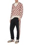 Figure View - Click To Enlarge - GUCCI - GG checkerboard belt jacquard V-neck sweater