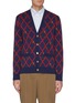 Main View - Click To Enlarge - GUCCI - GG checkerboard belt jacquard cardigan