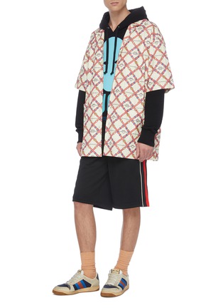 Figure View - Click To Enlarge - GUCCI - Face mask print hoodie