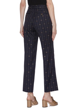 Back View - Click To Enlarge - GUCCI - GG pinstripe cropped suiting pants