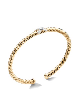 Detail View - Click To Enlarge - DAVID YURMAN - ‘Cablespira’ 18k gold diamond medium cuff