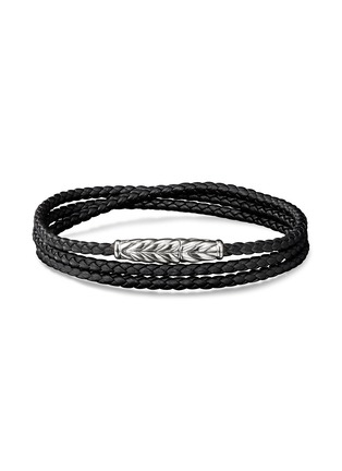 Main View - Click To Enlarge - DAVID YURMAN - 'Chevron' woven leather triple wrap bracelet