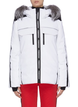 Main View - Click To Enlarge - FENDI SPORT - 'FENDIROMA' logo embroidered zip puffer ski jacket