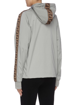 Back View - Click To Enlarge - FENDI SPORT - 'Fendirama' logo stripe sleeve reversible hooded jacket