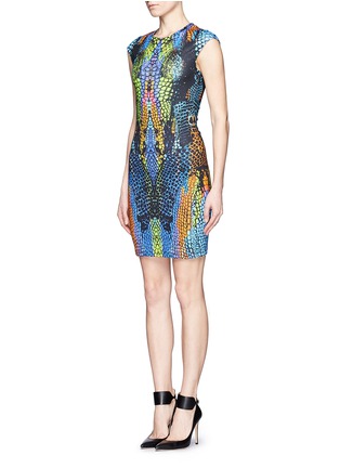 Figure View - Click To Enlarge - MC Q - Rainbow crocodile print body-con dress