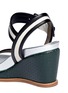 Detail View - Click To Enlarge - MARNI - Stripe strap wedge sandals