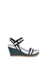 Main View - Click To Enlarge - MARNI - Stripe strap wedge sandals