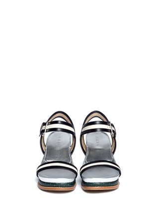 Figure View - Click To Enlarge - MARNI - Stripe strap wedge sandals
