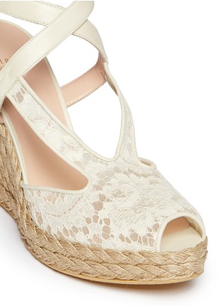 Detail View - Click To Enlarge - STUART WEITZMAN - Touring guipure lace espadrille wedge sandals