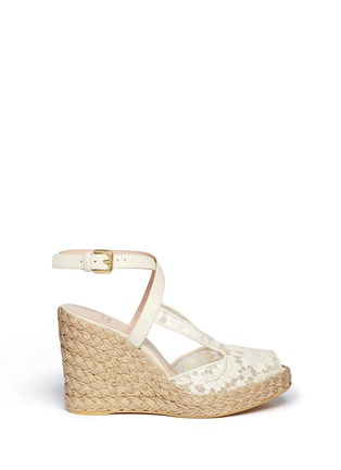 Main View - Click To Enlarge - STUART WEITZMAN - Touring guipure lace espadrille wedge sandals