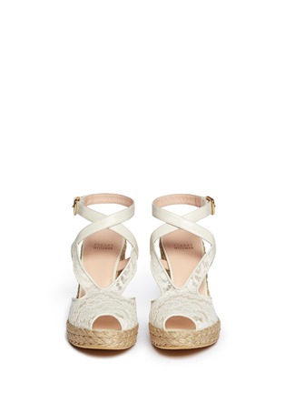 Figure View - Click To Enlarge - STUART WEITZMAN - Touring guipure lace espadrille wedge sandals