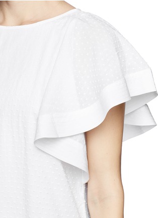 Detail View - Click To Enlarge - J.CREW - Swiss dot flounce sleeve dress