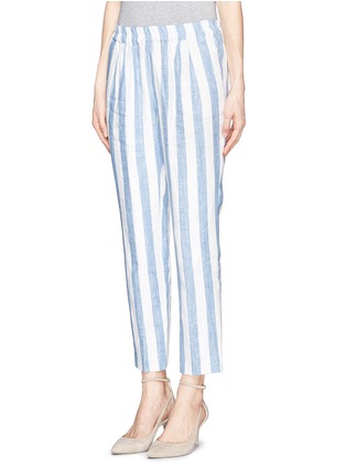Front View - Click To Enlarge - J CREW - Linen drapey pull-on pants in stripe
