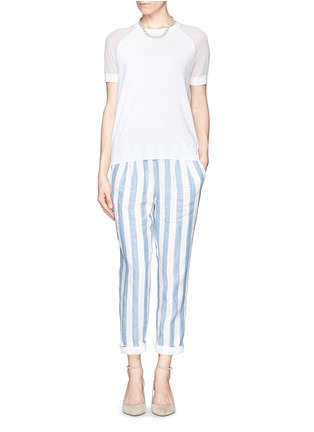 Figure View - Click To Enlarge - J CREW - Linen drapey pull-on pants in stripe