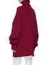 Back View - Click To Enlarge - VETEMENTS - Washing label wool rib knit oversized high neck cardigan