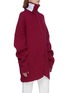 Front View - Click To Enlarge - VETEMENTS - Washing label wool rib knit oversized high neck cardigan