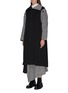 Front View - Click To Enlarge - YOHJI YAMAMOTO - Detached sleeve patchwork asymmetric coat