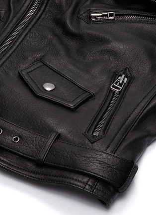  - FAITH CONNEXION - Off-shoulder leather biker jacket