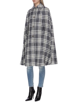 Front View - Click To Enlarge - FAITH CONNEXION - Houndstooth check plaid tweed cape