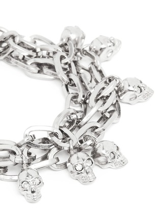 Detail View - Click To Enlarge - ALEXANDER MCQUEEN - Crystal skull chain bracelet