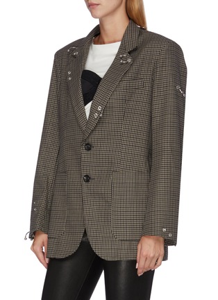 Front View - Click To Enlarge - FAITH CONNEXION - Barbell hoop houndstooth check plaid blazer