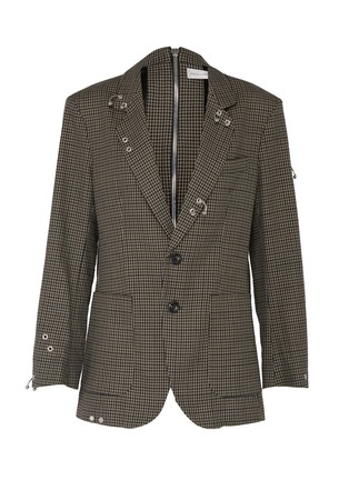 Main View - Click To Enlarge - FAITH CONNEXION - Barbell hoop houndstooth check plaid blazer