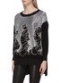 Front View - Click To Enlarge - FAITH CONNEXION - Safety pin embellished distressed metallic sweatshirt