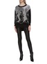 Figure View - Click To Enlarge - FAITH CONNEXION - Safety pin embellished distressed metallic sweatshirt
