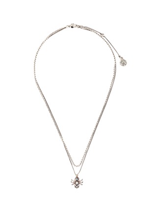 Main View - Click To Enlarge - ALEXANDER MCQUEEN - Swarovski crystal pavé spider double chain necklace