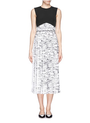 Main View - Click To Enlarge - WHISTLES - 'Carrera' marble print pleat dress