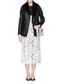 Figure View - Click To Enlarge - WHISTLES - 'Carrera' marble print pleat dress