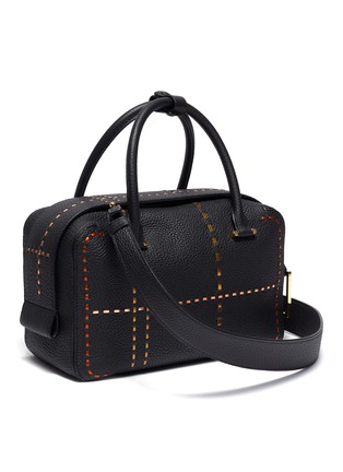 Detail View - Click To Enlarge - DELVAUX - 'Cool Box MM' contrast weave leather bag
