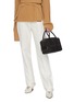 Front View - Click To Enlarge - DELVAUX - 'Cool Box MM' contrast weave leather bag