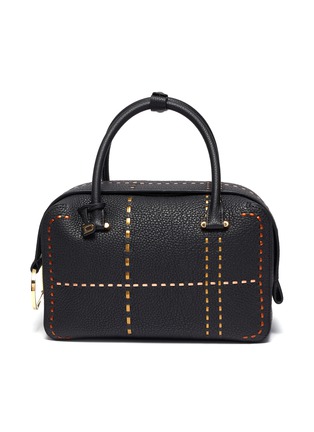 Main View - Click To Enlarge - DELVAUX - 'Cool Box MM' contrast weave leather bag