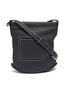 Main View - Click To Enlarge - DELVAUX - 'Pin PM' contrast topstitching leather bucket bag