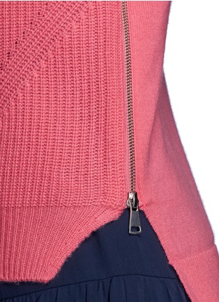 Detail View - Click To Enlarge - WHISTLES - 'Bea' zip wool-cashmere sweater