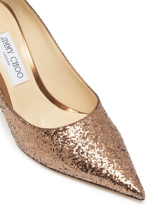 Detail View - Click To Enlarge - JIMMY CHOO - 'Love 85' coarse glitter pumps