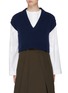 Main View - Click To Enlarge - CÉDRIC CHARLIER - Virgin wool cropped V-neck sweater