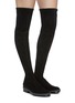 Figure View - Click To Enlarge - CLERGERIE - 'Rock' suede thigh high boots