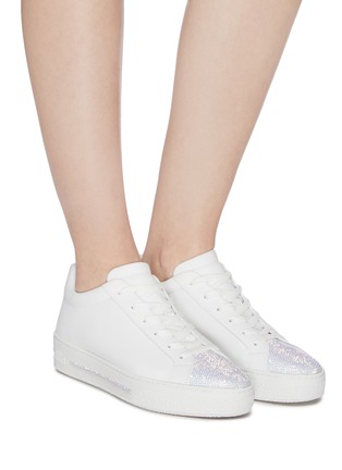Figure View - Click To Enlarge - RENÉ CAOVILLA - Strass embellished lambskin leather sneakers