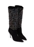 Detail View - Click To Enlarge - RENÉ CAOVILLA - 'Galaxia' smoked topaz strass embellished mid boot