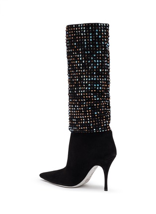  - RENÉ CAOVILLA - 'Galaxia' smoked topaz strass embellished mid boot