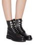 Figure View - Click To Enlarge - RENÉ CAOVILLA - Faux pearl eyelet leather combat boots