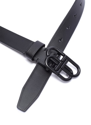 Detail View - Click To Enlarge - BALENCIAGA - 'BB' logo thin leather belt