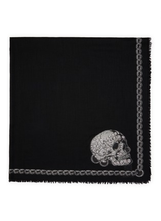 Detail View - Click To Enlarge - ALEXANDER MCQUEEN - Stud Skull wool blend scarf