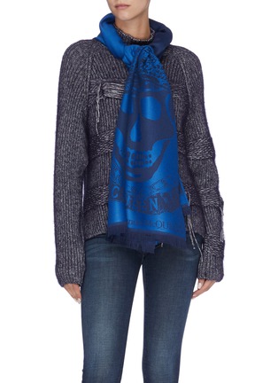 Figure View - Click To Enlarge - ALEXANDER MCQUEEN - Royal Banner wool scarf